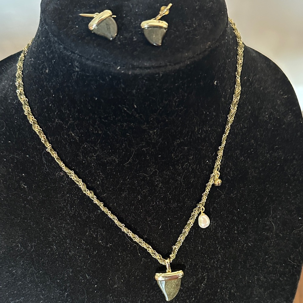 J. Crew Gold and Black Necklace Set